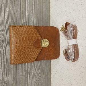 New Touch Screen Purse Brown Snakeskin print